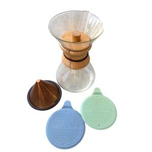 Chemex 8 Cup Pour Over Coffee Maker Wood Barista Warrior Filter MR.SIGA E3